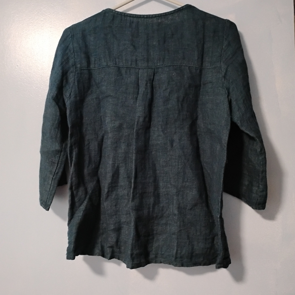 PYNE & SMITH Blouse No. 12 Everyday Linen Top S Denim Blue - Picture 7 of 11